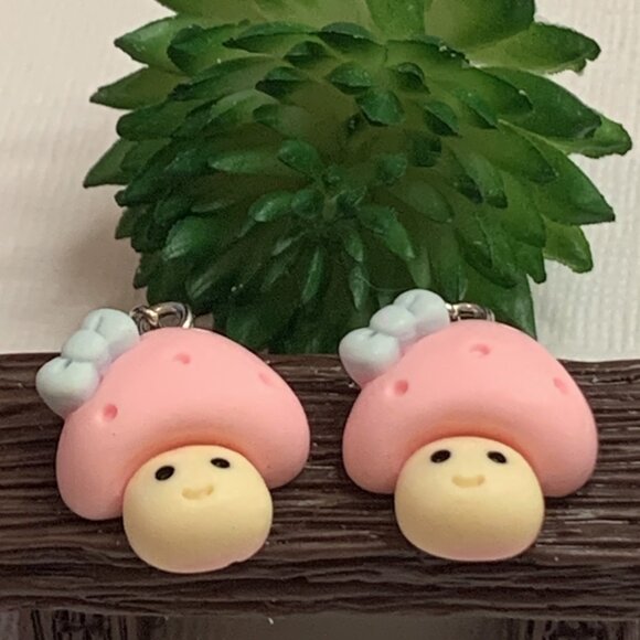 Mushroom Earring, Mario Earring, Funny Food Earring, Food Jewelry, Princess - Picture 2 of 7